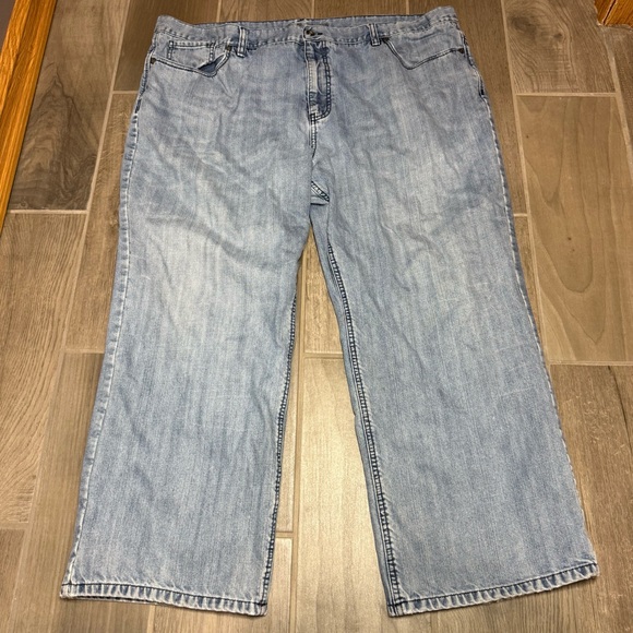 Old Navy Men's 46x30 Loose Fit Light Blue Jeans Plaid Lined Plus Size - Picture 2 of 9